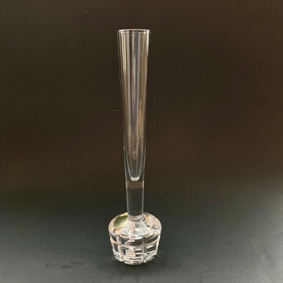 VTG Atlantis Full Lead Crystal Hand Blown & Cut 8"H Conical Bud Vase Portugal - Picture 3 of 13